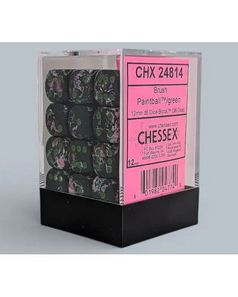 Chessex Dice: Brushed 12mm D6 (36) - Paintball