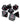 Chessex Dice: Opaque 7-Die RPG Set - Black/Pink
