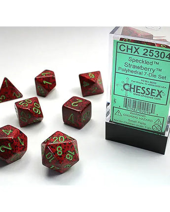 Chessex Dice: 7-Die RPG Set - Speckled: Strawberry