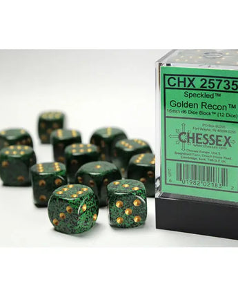 Chessex Dice: Speckled 16mm D6 (12) - Golden Recon