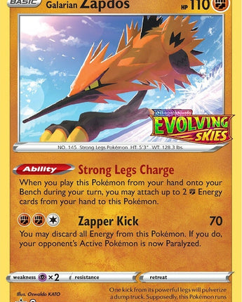 Galarian Zapdos - SWSH124 (Prerelease)