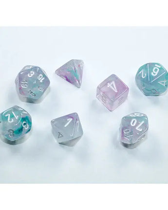Chessex Dice: Mini 7-Die RPG Set - Nebula: Wisteria/White