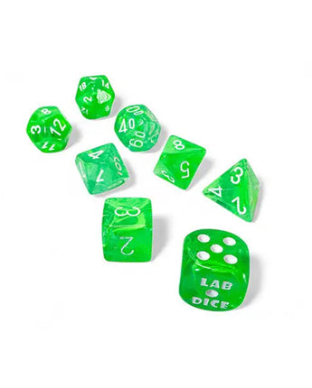 Chessex Dice: Lab Dice Series 9 (7-die) RPG Set - Nebula Gelatinous/white