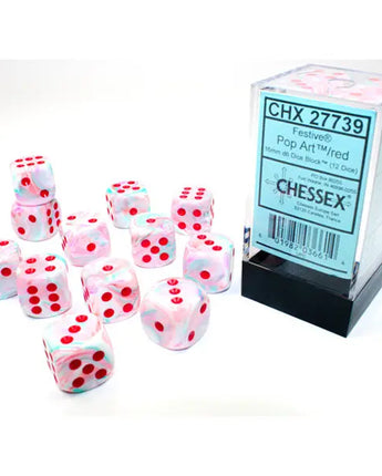 Chessex Dice: Special 16mm D6 (12) - Festive: Violet/White