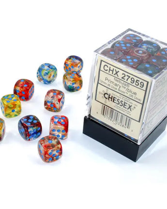 Chessex Dice: Special 12mm D6 (36) - Nebula Luminary: Primary/Blue