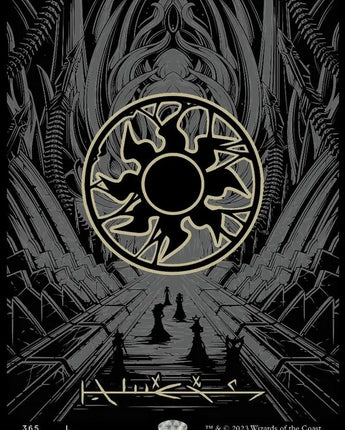 Plains (Phyrexian) - Full Art (Oil Slick Raised Foil)