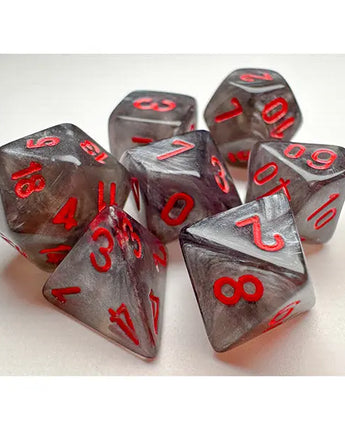 Chessex Dice: Mini 7-Die RPG Set - Velvet: Black/Red