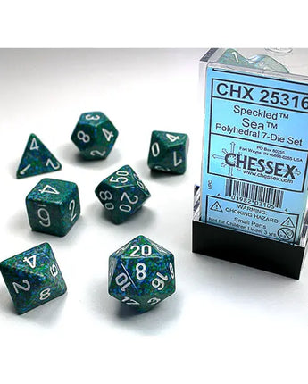 Chessex Dice: 7-Die RPG Set - Speckled: Sea