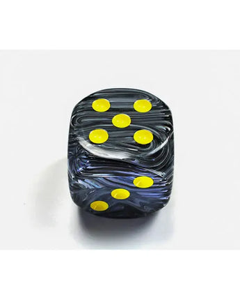 Chessex Vortex 50mm Dice - Black/Yellow