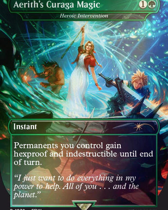 Aerith's Curaga Magic - Heroic Intervention (Rainbow Foil)