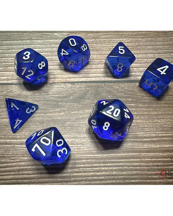 Chessex Dice: Translucent 7-Die RPG Set - Blue/White