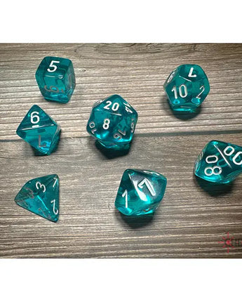 Chessex Dice: Translucent 7-Die RPG Set - Teal/White