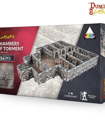 Dungeons & Lasers: Chambers of Torment Pre-Painted Walls & Terrain 28-32mm (54pcs)