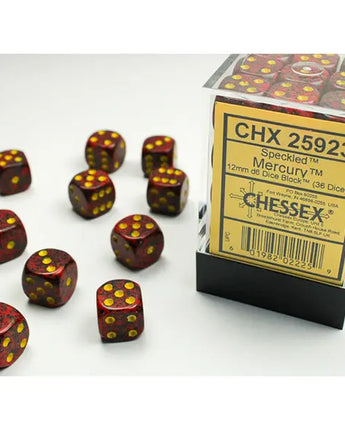 Chessex Dice: Speckled 12mm D6 (36) - Mercury