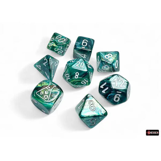 Chessex Dice: Lab Dice Series 9 (7-die) RPG Set - Lustrous Neptune/grey