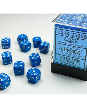 Chessex Dice: Speckled 12mm D6 (36) - Water