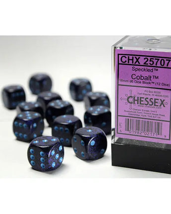 Chessex Dice: Speckled 16mm D6 (12) - Cobalt