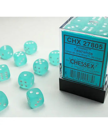 Chessex Dice: Special 12mm D6 (36) - Frosted: Teal/White