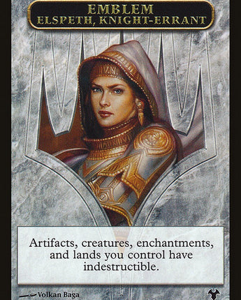 Emblem - Elspeth, Knight-Errant // Soldier Double-Sided Token