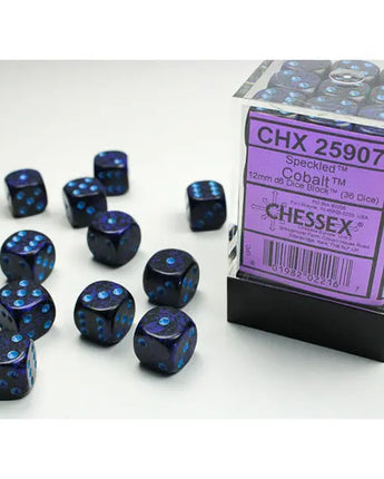 Chessex Dice: Speckled 12mm D6 (36) - Cobalt