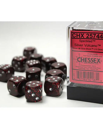 Chessex Dice: Speckled 16mm D6 (12) - Silver Volcano