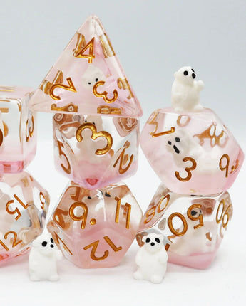 Pink Polar Bear RPG Dice Set