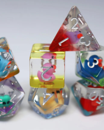 Rainbow Duckies RPG Dice Set