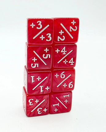 +1/+1 Pearl Red Counters for Magic - Set of 8