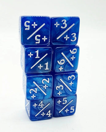 +1/+1 Pearl Blue Counters for Magic - Set of 8