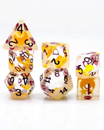 Glow in the Dark Moon and Star RPG Dice Set