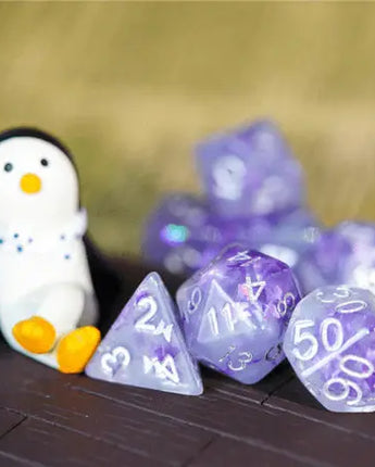 Lavender Butterfly RPG Inclusion Dice Set