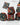 Bloodstone - Gemstone Engraved with Gold RPG Dice Set