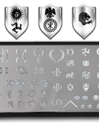 Classic Stampin' Plates - Shields of Antiquity 001