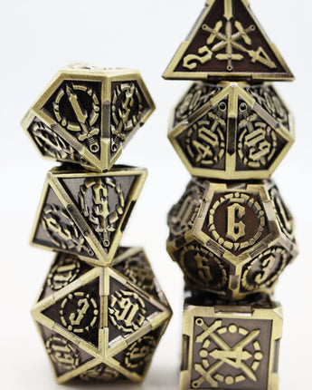 Crossed Swords: Timeworn Sword - Metal RPG Dice Set