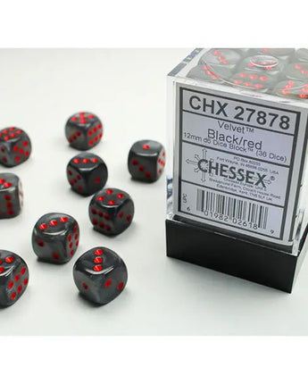 Chessex Dice: Special 12mm D6 (36) - Velvet: Black/Red
