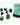 Chessex Dice: Gemini 7-Die RPG Set - Black-Green/Gold