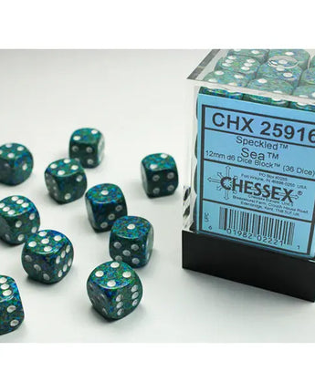 Chessex Dice: Speckled 12mm D6 (36) - Sea