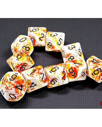 Chessex Dice: 10d10 Brush Dice: Sunrise