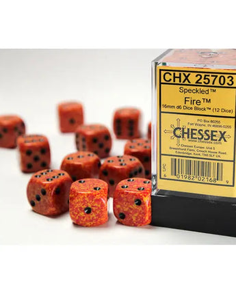 Chessex Dice: Speckled 16mm D6 (12) - Fire