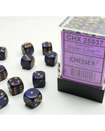 Chessex Dice: Speckled 12mm D6 (36) - Golden Cobalt