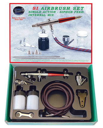 Single Action Internal Mix Airbrush Set w/3 Heads (SI-SET)