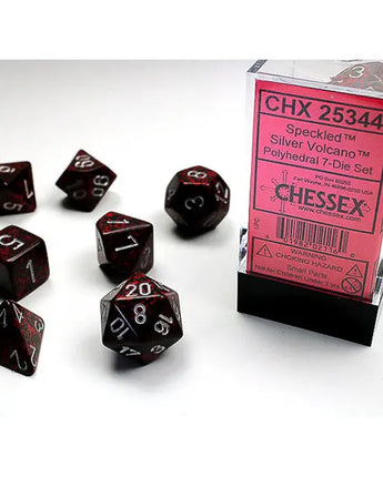 Chessex Dice: 7-Die RPG Set - Speckled: Silver Volcano