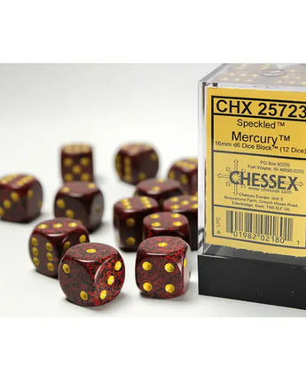Chessex Dice: Speckled 16mm D6 (12) - Mercury