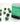 Chessex Dice: Gemini 12mm D6 (36) - Black-Grey/Green