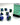 Chessex Dice: Gemini 7-Die RPG Set - Blue Green/Gold