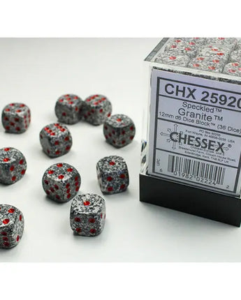 Chessex Dice: Speckled 12mm D6 (36) - Granite