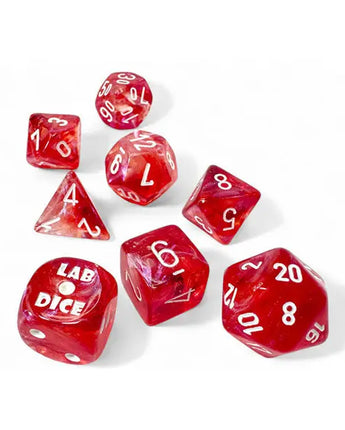 Chessex Dice: Lab Dice Series 9 (7-die) RPG Set - Borealis Passion/white
