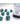 Chessex Dice: Gemini 7-Die RPG Set - Steel-Teal/White