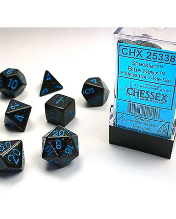 Chessex Dice: 7-Die RPG Set - Speckled: Blue Stars