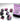 Chessex Dice: Gemini 7-Die RPG Set - Black-Pink/White